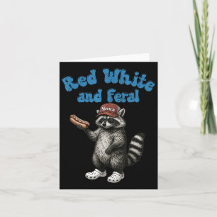 Cartão Funny Raccoon Red White E Feral Usa 4 De Julho