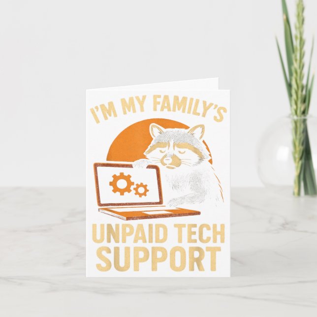 Cartão Funny Raccoon Tech Lover Graphic Tee Computer Geek (Frente)