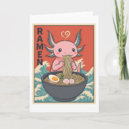 Cartão Funny Ramen Axolotl Noodle Lover Cute Creature