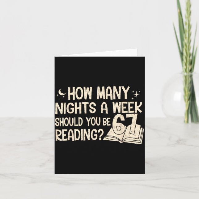 Cartão Funny Reading 67 Six Seven Meme Englieacher Book L (Frente)