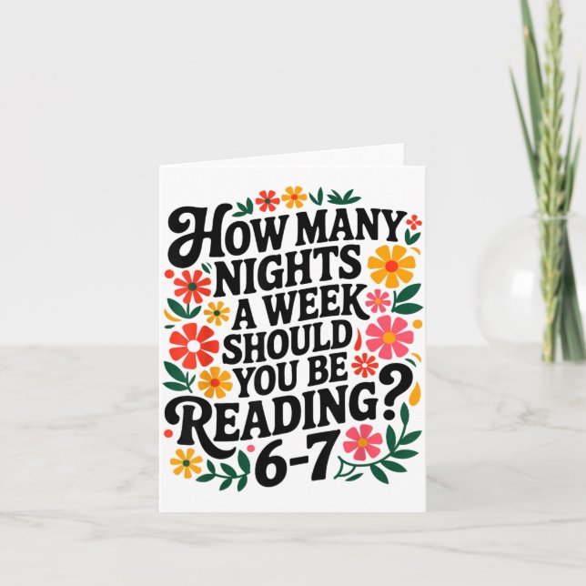 Cartão Funny Reading 6 7 Six Seven Meme Englieacher Book  (Frente)