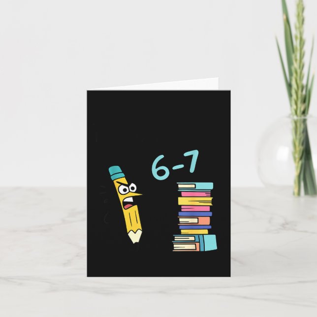 Cartão Funny Reading Six Seven Meme Book Lover 67 Teacher (Frente)