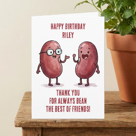 Cartão Funny Red Kidney Bean Best Friend Birthday