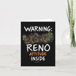 Cartão Funny Reno Nevada Night Skyline Vintage