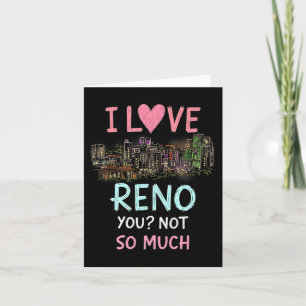 Cartão Funny Reno Nevada Night Skyline Vintage Premium