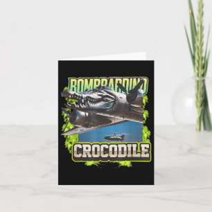 Cartão Funny Reptile Bombardiro Crocodilo Brain Rot, Stuc