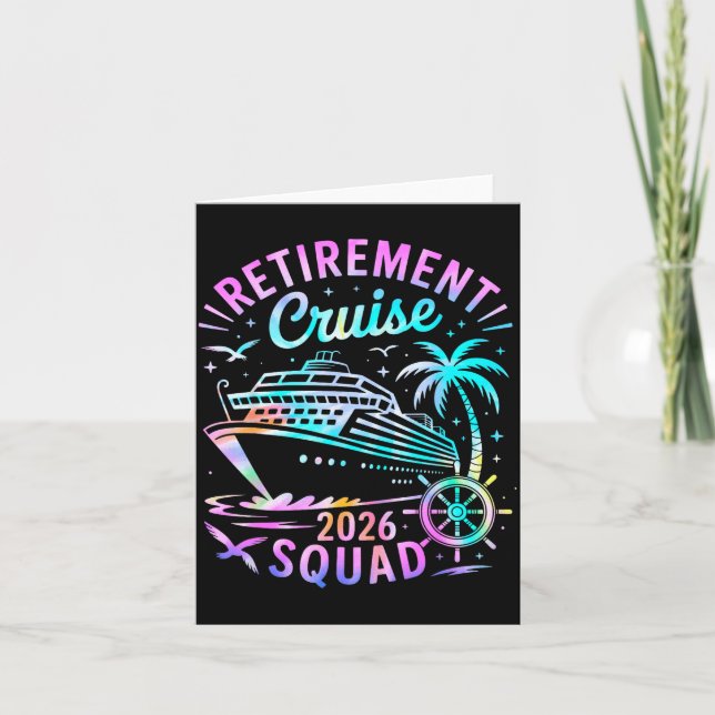 Cartão Funny Retirement Cruise 2026 Squad Tie Dye Retired (Frente)