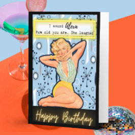 Cartão Funny Retro Birthday Card Best Friend-Sassy-Alexa