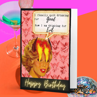 Cartão Funny Retro Birthday Card Best Friend - Sassy Evil