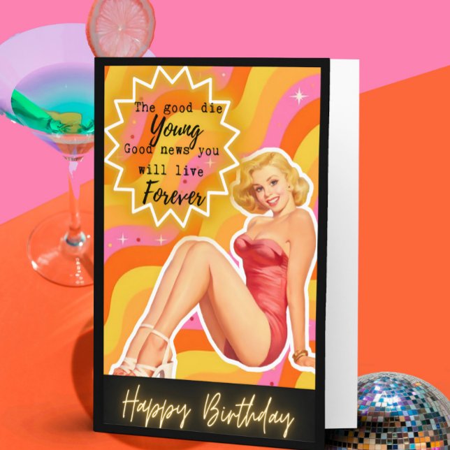 Cartão Funny Retro Birthday Card Best Friend-Sassy-Foreve (Criador carregado)