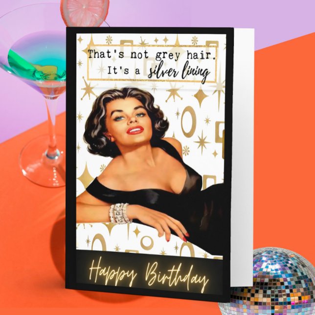Cartão Funny Retro Birthday Card Best Friend-Sassy-Silver (Criador carregado)