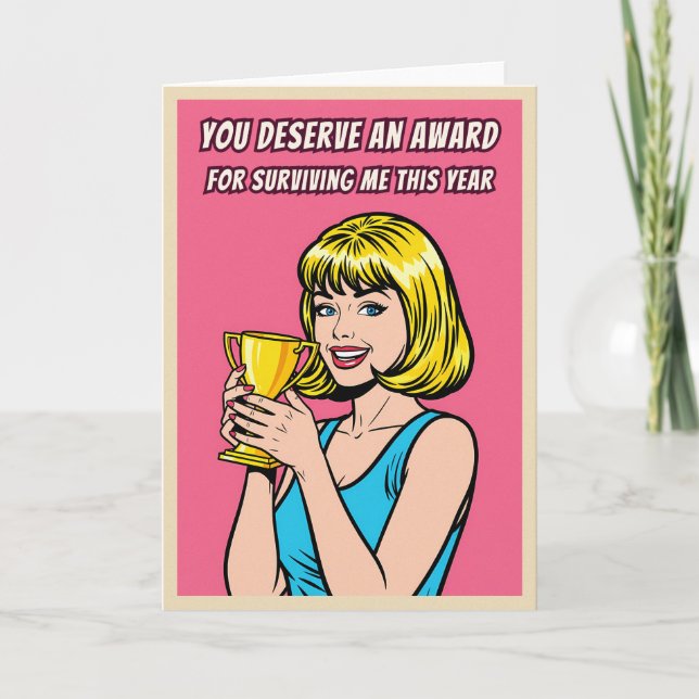 Cartão Funny Retro Pop Art Teacher Appreciation Card (Frente)