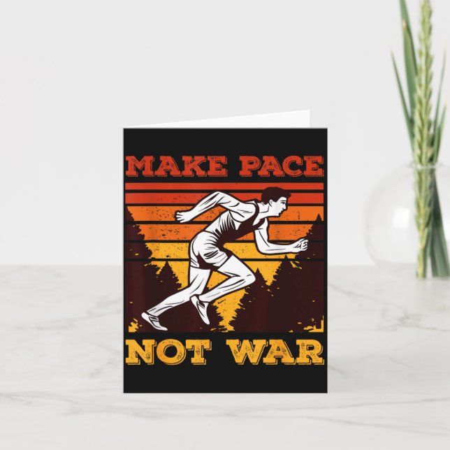 Cartão Funny Retro Runner Running Quote Gift - Make Pace  (Frente)