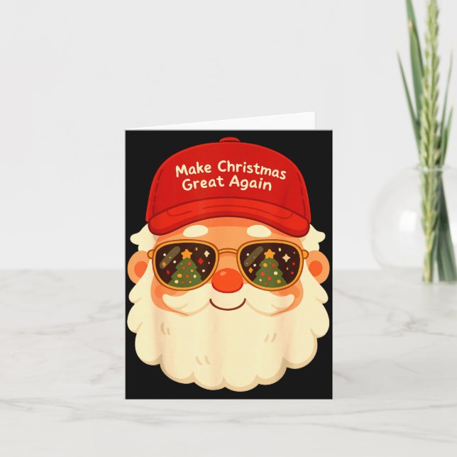 Cartão Funny Retro Santa Christmas Trump Xmas Men Women  (Frente)