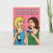 Funny Retro Vintage Wine Humor BFF Pop Art 