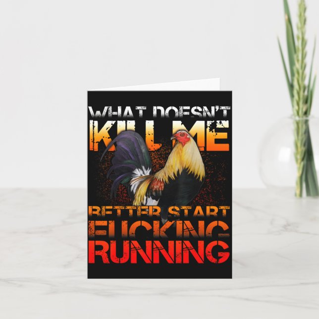 Cartão Funny Rooster Fight  (Frente)