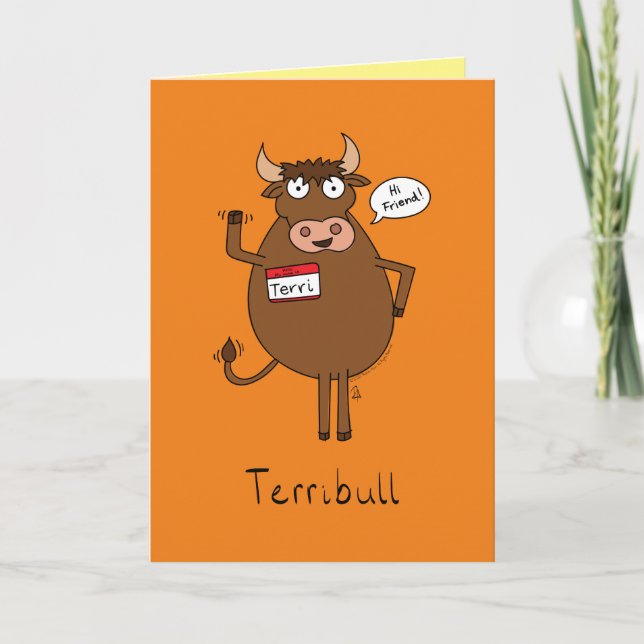 Cartão Funny Sad Bull Sorry Greeting Card (Frente)