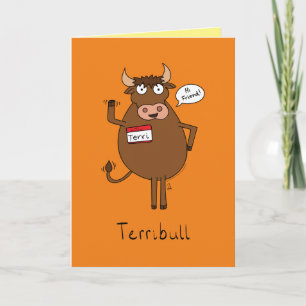 Cartão Funny Sad Bull Sorry Greeting Card