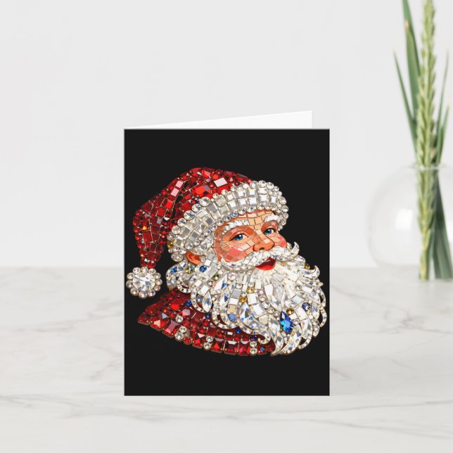 Cartão Funny Santa Claus Merry Christmas Xmas Family Holi (Frente)