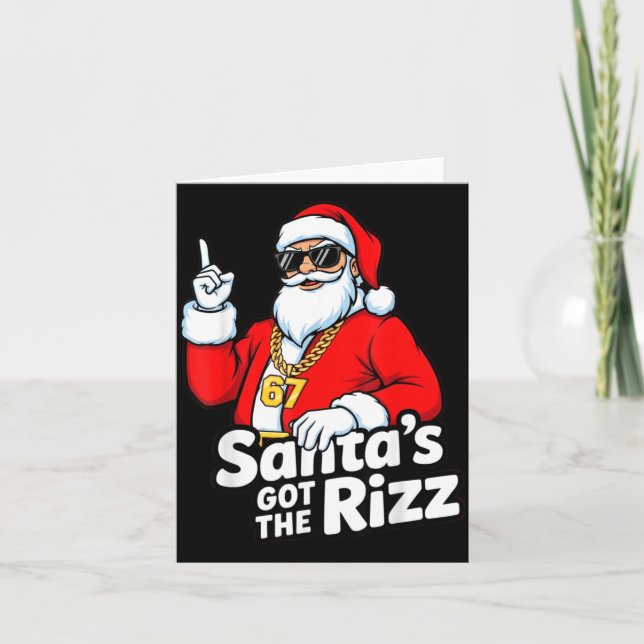 Cartão Funny Santa's Got The Rizz Christmas Meme 67  (Frente)