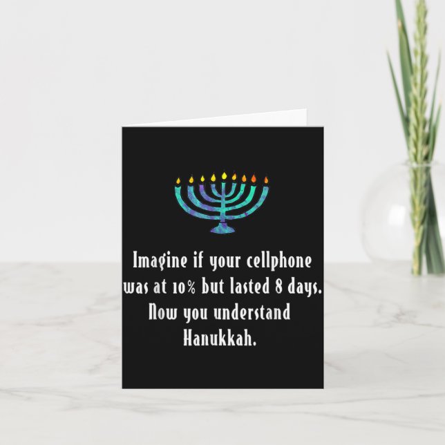 Cartão Funny Sarcastic Hanukkah Chanukah Cellphone Quote  (Frente)