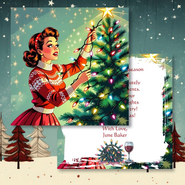 Cartão Funny Sarcastic Retro Christmas Humor (Criador carregado)