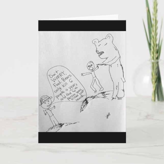 Cartão Funny Saved From Bear Attack By Statistics (Frente)