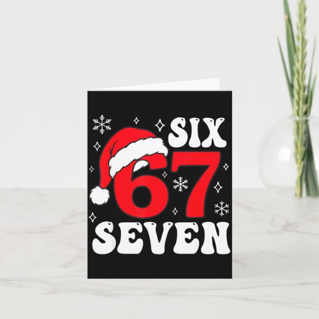 Cartão Funny Saying Six Seven Christmas 67 Meme Xmas Boys (Frente)