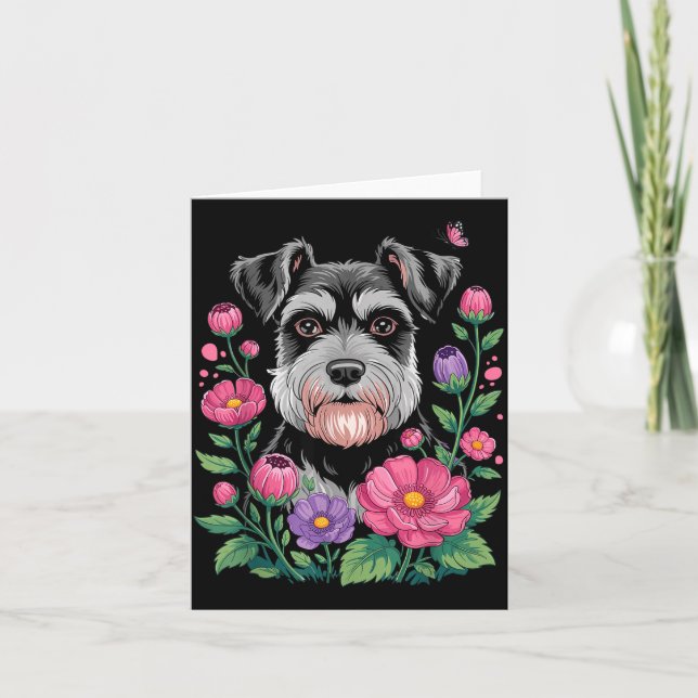 Cartão Funny Schnauzer Art For Women Schnauzer Dog Lover  (Frente)
