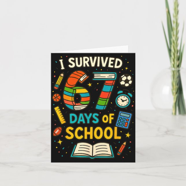 Cartão Funny School Six Seven Meme Student Teacher Joke 6 (Frente)