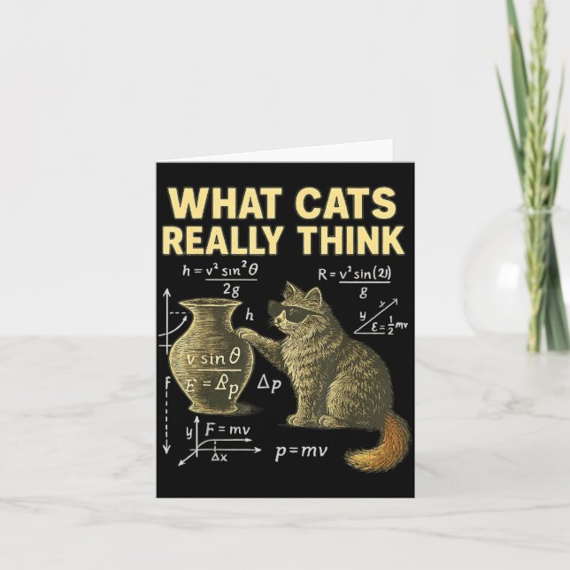 Cartão Funny Science Cat Physics What Cats Think Gift Men (Frente)