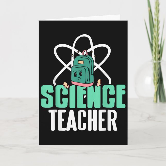 Cartão Funny Science Teacher Backpack School Humor  (Frente)