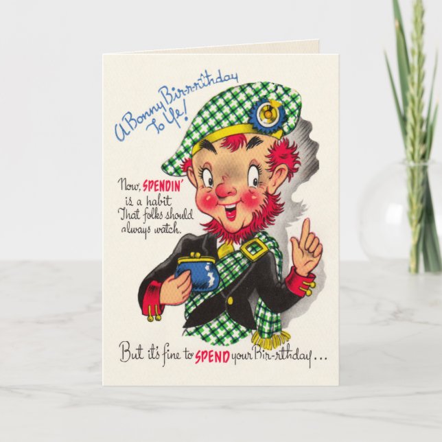 Cartão Funny Scottish Birthday Card (Frente)