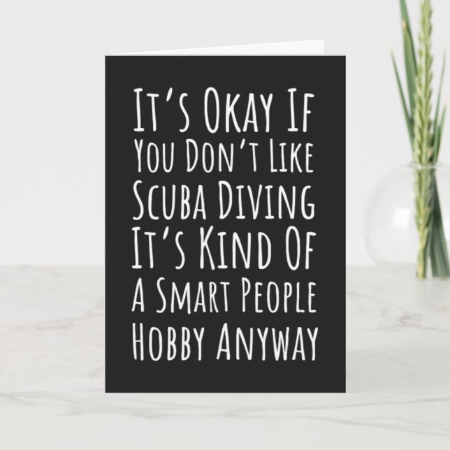 Cartão Funny Scuba Diver Cards Humor Snorkeling Ocean (Frente)