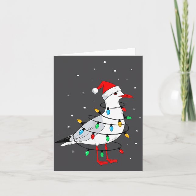 Cartão Funny Seagull Bird Christmas Animal Lover  (Frente)