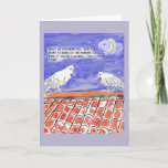 Cartão Funny Seagull Cartoon Happy Birthday Greeting Card<br><div class="desc">This funny greeting card features two seagulls on a roof, with the moon in the background. One is saying to the other, "What do you mean you, 'Don't want to wake the humans up too early?' You're a seagull, that's your *job*." Although the card says "Happy Birthday" inside, you can...</div>