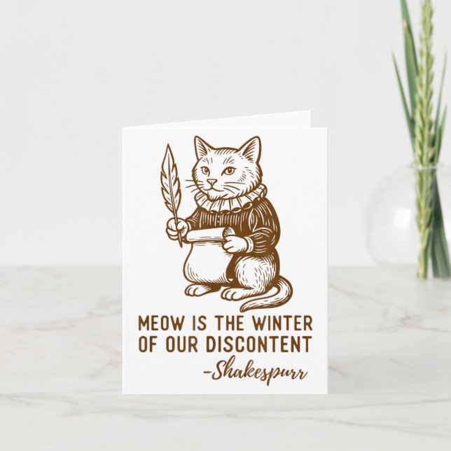 Cartão Funny Shakespeare Quote Cat Shakespurr  (Frente)