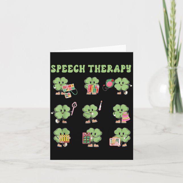 Cartão Funny Shamrock Speech Therapy St Patrick's Day Slp (Frente)