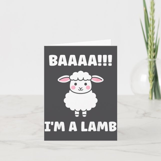 Cartão Funny Sheep Quote Baaah I'm A Lamb  (Frente)