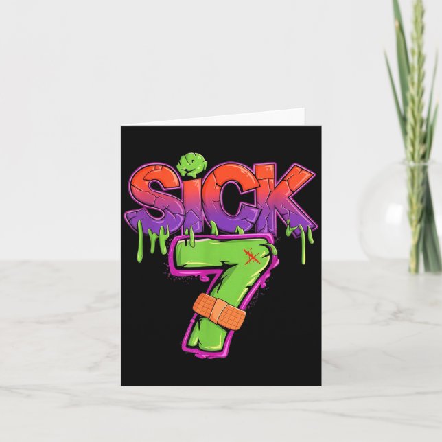 Cartão Funny Sick Seven 67 Funny Meme Sick Of 7  (Frente)
