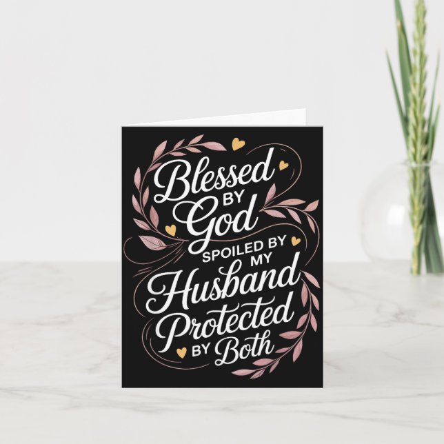 Cartão Funny Siled Wife Art For Women Girls Mpy Old Husba (Frente)