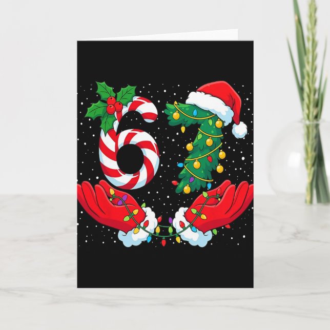 Cartão Funny Six Seven Meme Christmas 67 Xmas Men Women K (Frente)