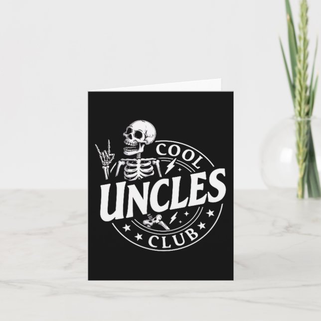Cartão Funny Skeleton Cool Uncles Club New Uncle Men  (Frente)