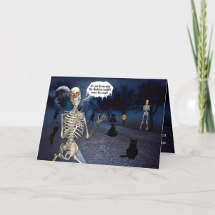Cartão Funny Skeleton Halloween Joke