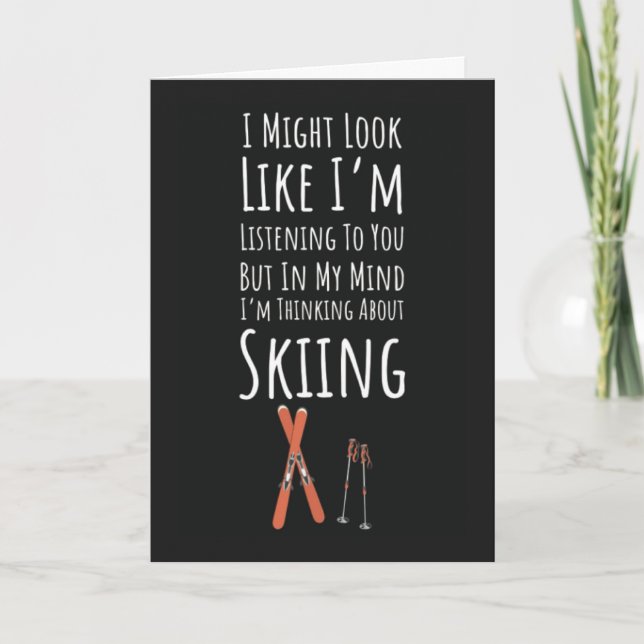 Cartão Funny Skier Cards Winter Sports Skiing Ski Lover (Frente)