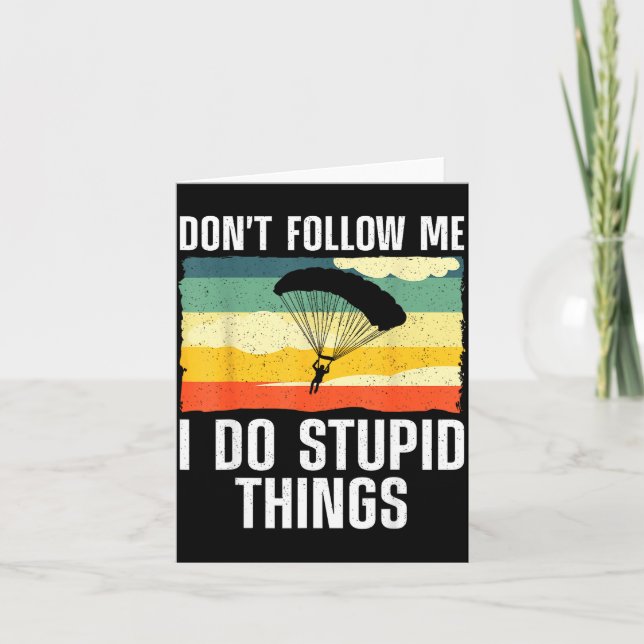 Cartão Funny Skydiving Art For Men Women Parachute Indoor (Frente)