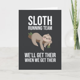Cartão Funny Sloth Running Team Cards Humor Animals