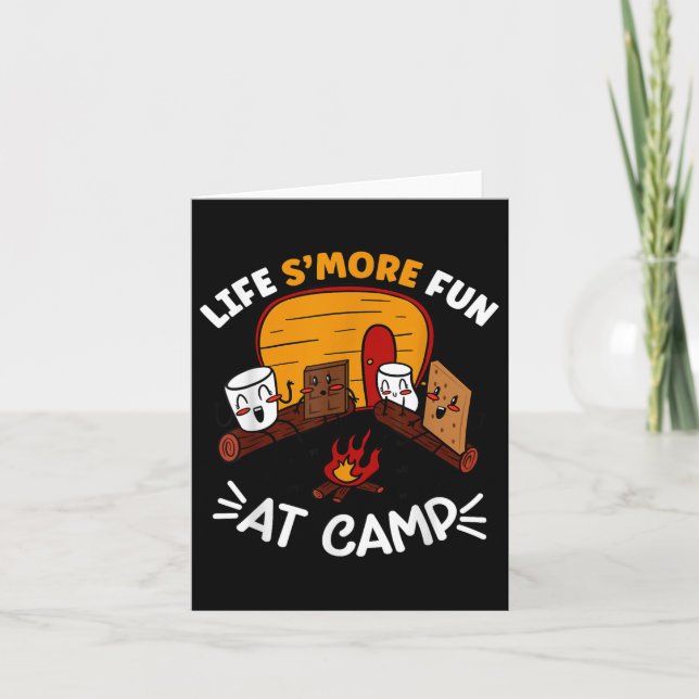 Cartão Funny Smores Acampando Campanha Camarões Marshmall (Frente)