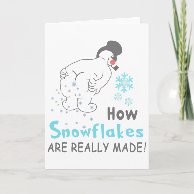 Cartão Funny Snow How Snowflakes Are Really Made  (Frente)