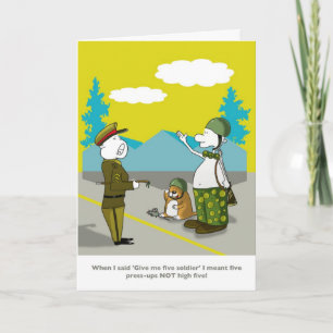 Cartão Funny soldier Happy Birthday card